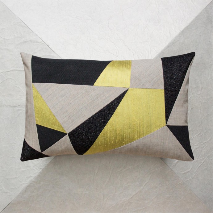 yellow rectangular cushion